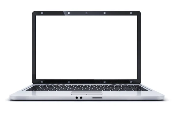 Laptop isolerade och Tom vit skärm — Stockfoto