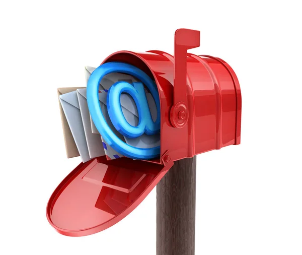 Abstract Red e-mailbox — Stockfoto