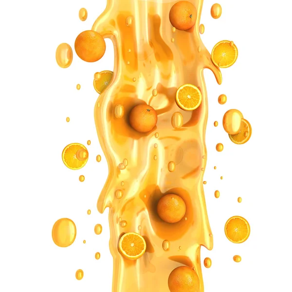 Поток апельсинового сока — стоковое фото