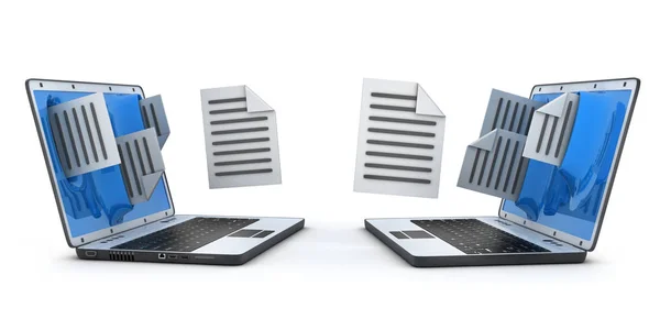 Two laptop and files — Stock Photo, Image