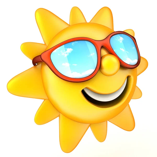 Sun and glasses — Stock Photo, Image