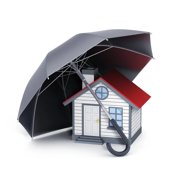 Huis en paraplu — Stockfoto