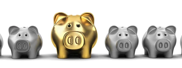 Piggy bank row — Stock Photo, Image