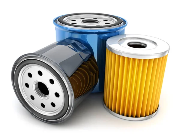 Three car oil filter — Stock Photo, Image