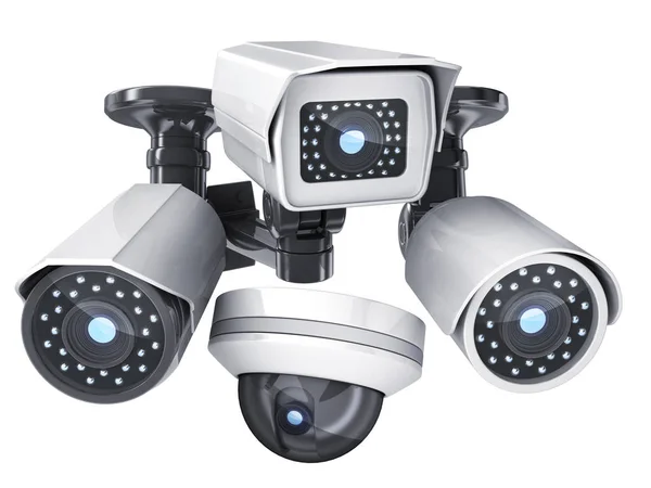 Φωτογραφικές μηχανές CCTV απομονωμένες — Φωτογραφία Αρχείου