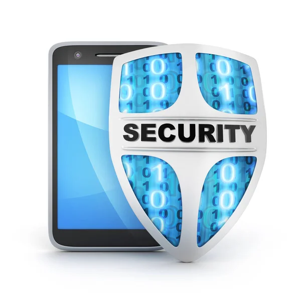 Phone and shield security — Stock Photo, Image