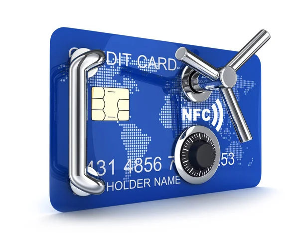 Caja fuerte con tarjeta de crédito —  Fotos de Stock