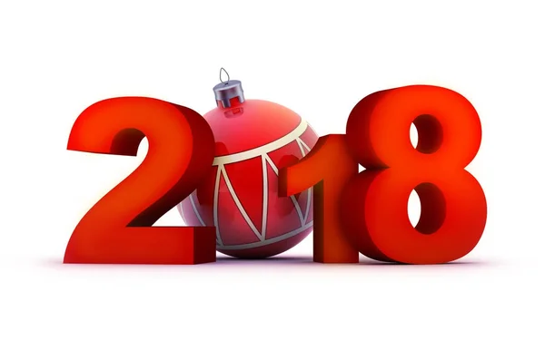 Diversão sinal ano novo vermelho 2018 — Fotografia de Stock