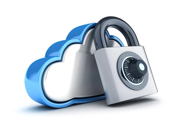 Abstract cloud storage and lock — Stock Photo, Image