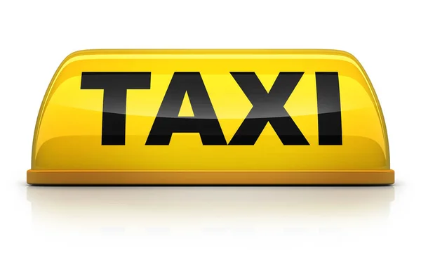 黄色出租车的标志 图库照片