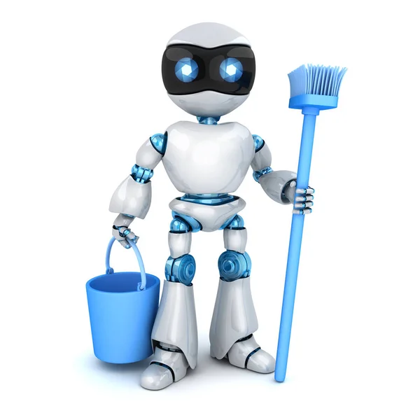 White robot cleaner — Stock Photo, Image