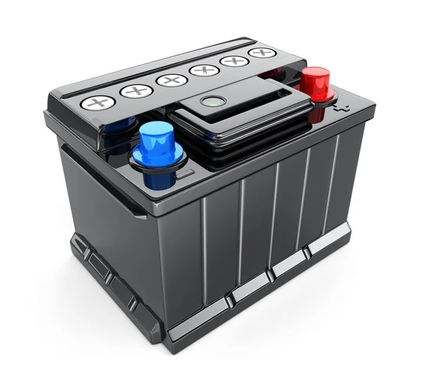 Auto Batteria Nera Sfondo Bianco Illustrazione — Foto Stock