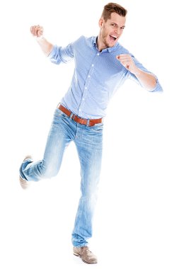 Kızgın genç adam bir şey smashing 