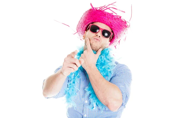 Crazy Young Party Man - Photo Booth Photo — Stock Photo, Image