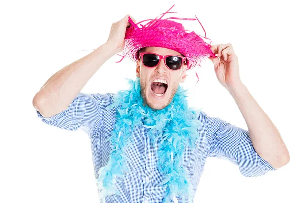 Crazy Young Party Man - Photo Booth Photo — Stock Photo, Image