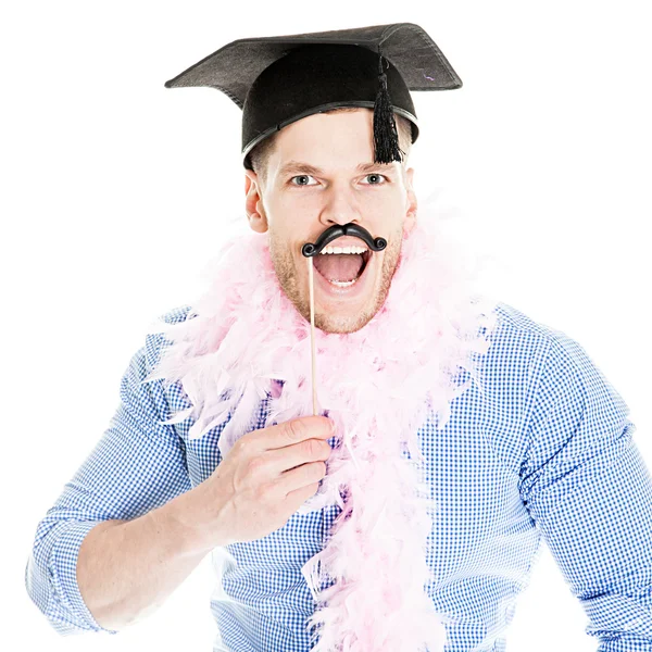 Crazy Young Party Man - Photo Booth Photo — Stock Photo, Image