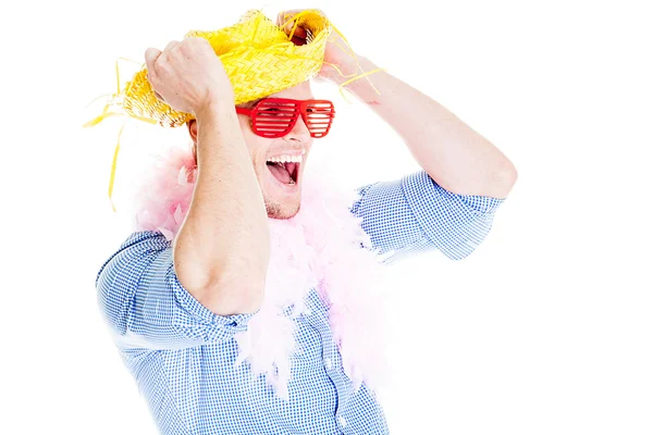 Crazy Young Party Man - Photo Booth Photo — Stock Photo, Image