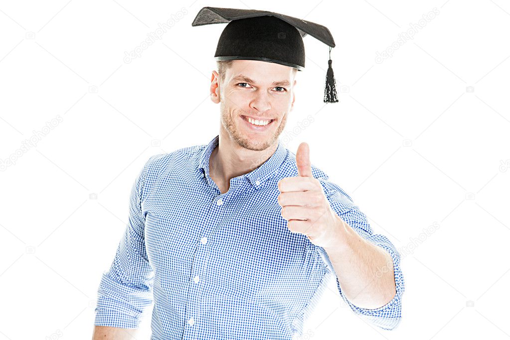Exam Student with thumbs up