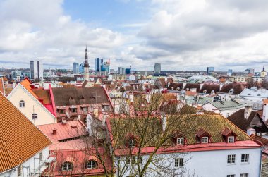 Tallinn içinde tarihi kent üzerinde Üstten Görünüm