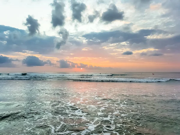 Increíble Vista Del Atardecer Océano Índico Desde Playa Suluban Bali — Foto de Stock