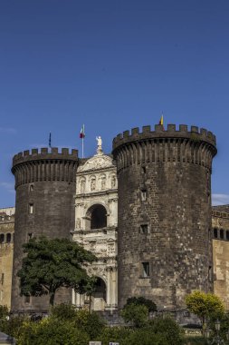 Ortaçağ eski kale, Maschio Angioino, Castel Nuovo (New Castle) Napoli, İtalya