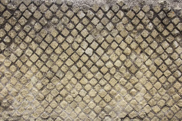 Texture in piastrelle degli antichi resti di Pompei dell'antica città Pompei, distrutta dall'eruzione vulcanica del Vesuvio — Foto Stock