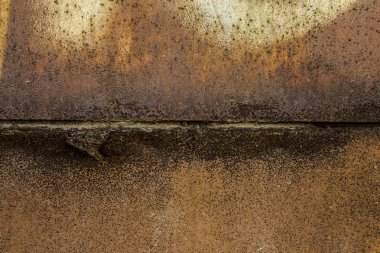 İki bölümden metal ortak peeling ile Rusted metal plakalar doku yakın çekim