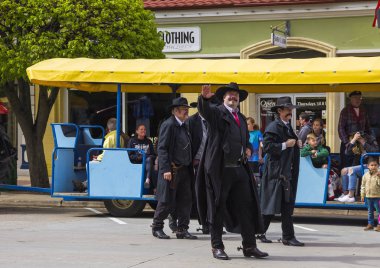 May 2, 2019, Pella, Iowa, USA. Tulip Time Festival Parade of Pella's dutch community, a festival dedicated to the citizens who immigrated from the Netherlands to America.