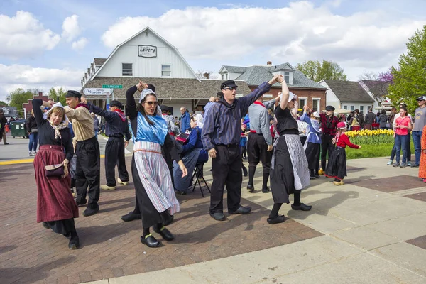 Maio 2019 Pella Iowa Eua Dança Popular Traje Holandês Nacional — Fotografia de Stock