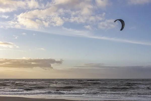 Vue Sur Plage Mer Nord Par Une Journée Hiver Venteuse — Photo