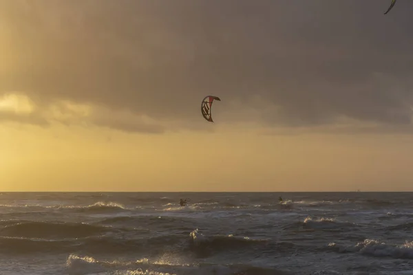 Vue Sur Plage Mer Nord Par Une Journée Hiver Venteuse — Photo