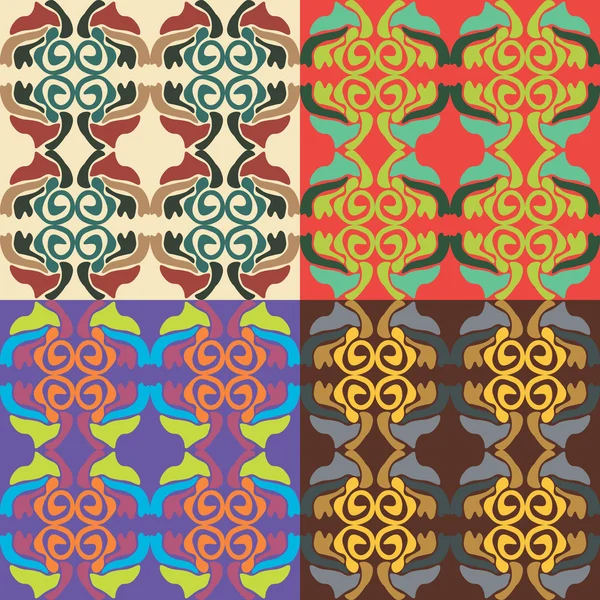 Set of vector seamless patterns — Stock Vector