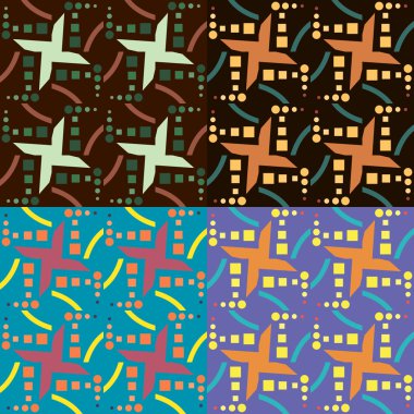 Bir dizi geometrik dikişsiz desen