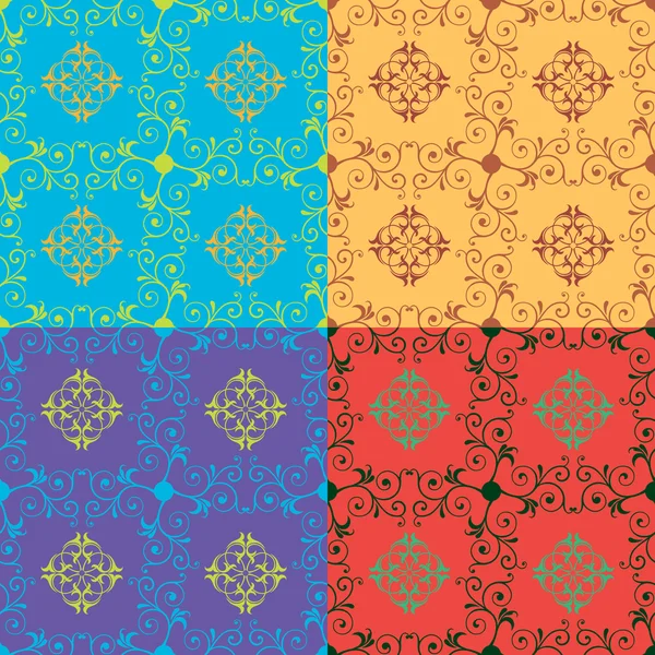 Set of classical seamless patterns — Stock Vector