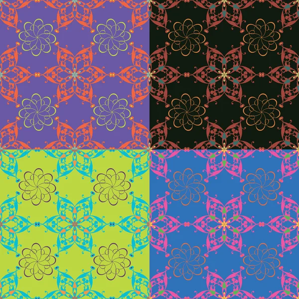 Set of classical seamless patterns — Stock Vector