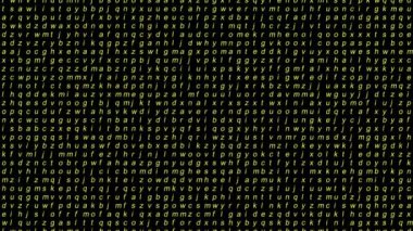 Harflerin soyut animasyon kümesi