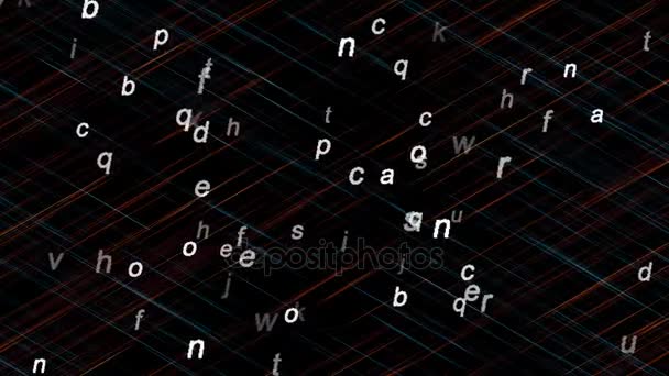 Karanlık bir arka plan üzerinde Latin alfabesi — Stok video