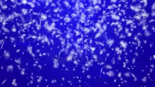 Sfondo animato di fiocchi di neve luce in movimento — Video Stock