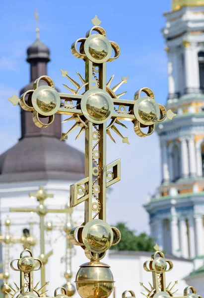 Cruzes cristãs ortodoxas douradas — Fotografia de Stock