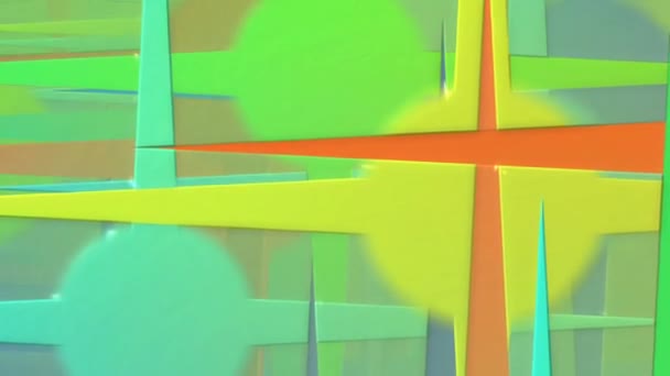 Animação abstrata com círculos coloridos com raios — Vídeo de Stock