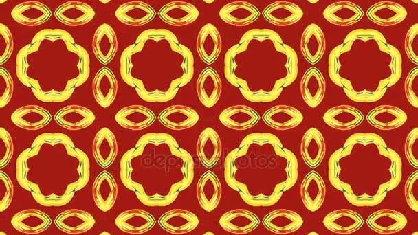 Animiertes Kaleidoskop-Pattern-Looping ohne Pausen — Stockvideo