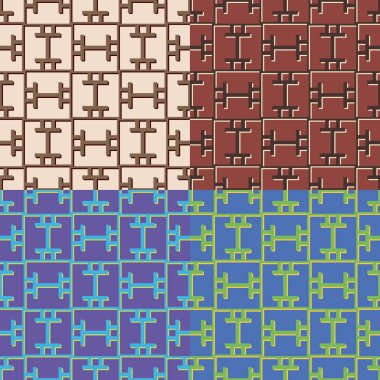 Bir dizi geometrik dikişsiz desen