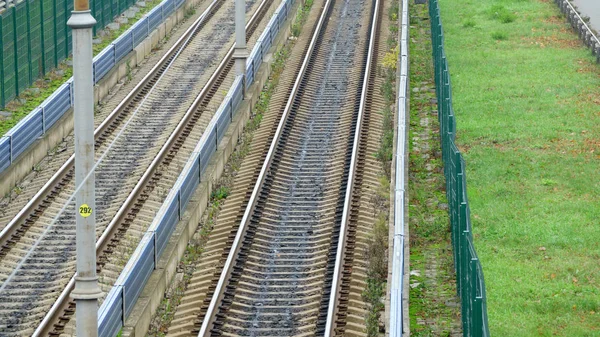 Tramvajové stopy ve městě — Stock fotografie