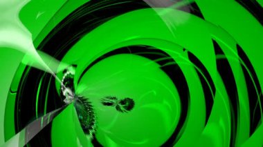 Parlak hareket sıvı cam bilgisayar 3d render simüle yeşil animasyonlu arka plan