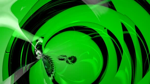 光沢のある移動液体ガラス コンピューター レンダリングをシミュレートする緑の抽象的なアニメーションの背景 — ストック動画