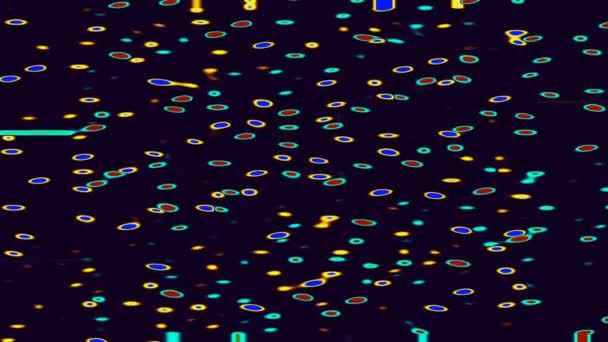 Abstrato Animado Protetor Tela Fundo Escuro Com Partículas Ovais Movendo — Vídeo de Stock
