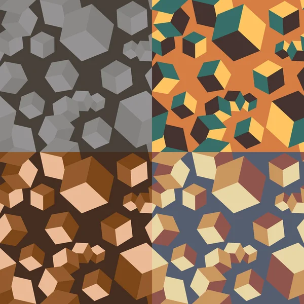 Modèle abstrait sans couture avec des cubes — Image vectorielle