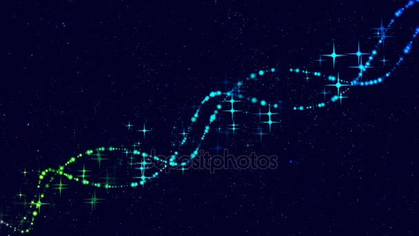 Mörkblå Abstrakta Animerade Bakgrund Med Partiklar Spiral Kosmiska Fantasier — Stockvideo
