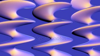 Bir animasyonlu modeli sahne mavi arka plan bilgisayar işleme karşı bronz sarmal vidayı döndürmek