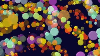 Aydınlık topları karanlık bir arka plan üzerinde hareketli animasyonlu renk arka plan